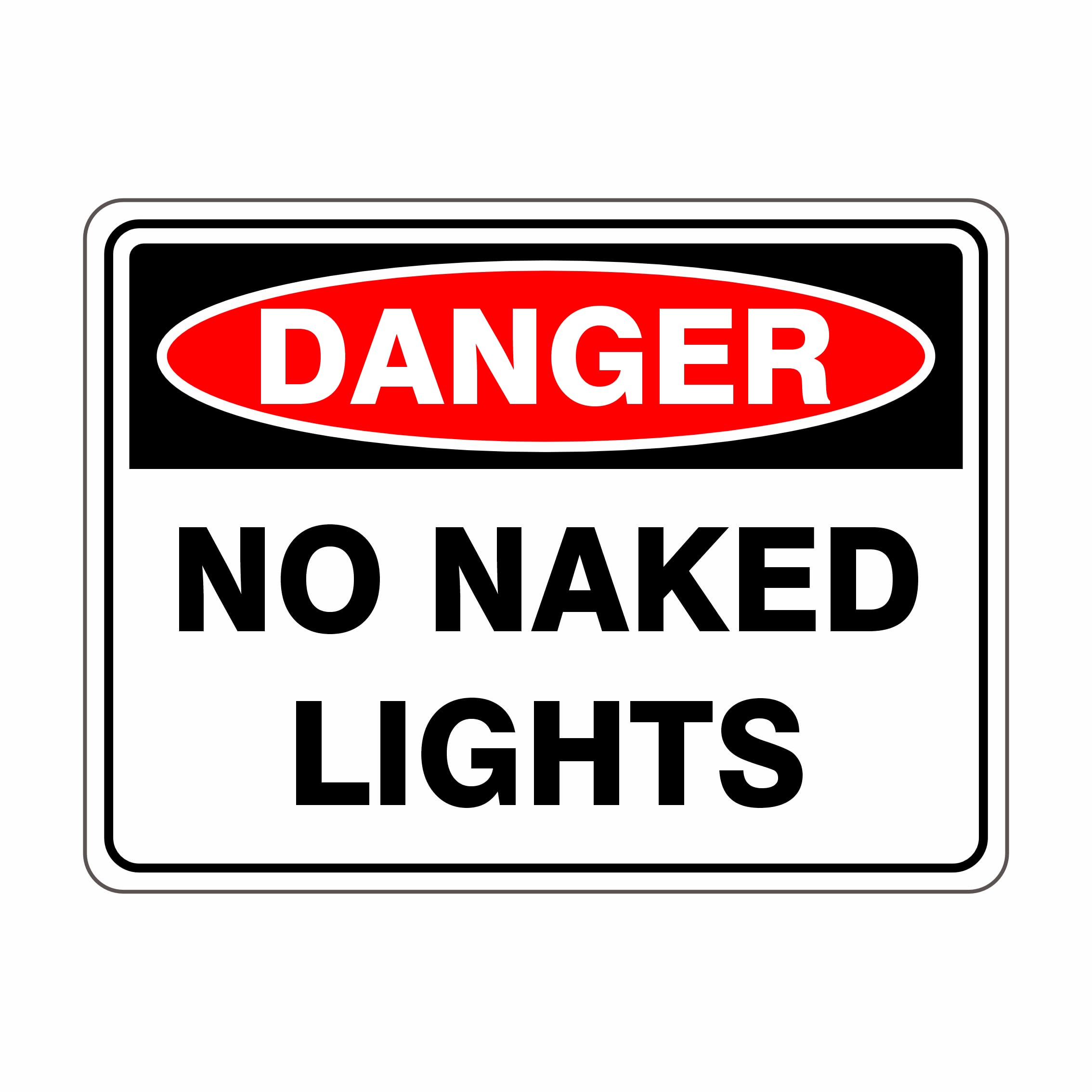 No Naked Lights Danger Signs Metal Tin Sign 8 x 12 inch for Industrial & Commercial