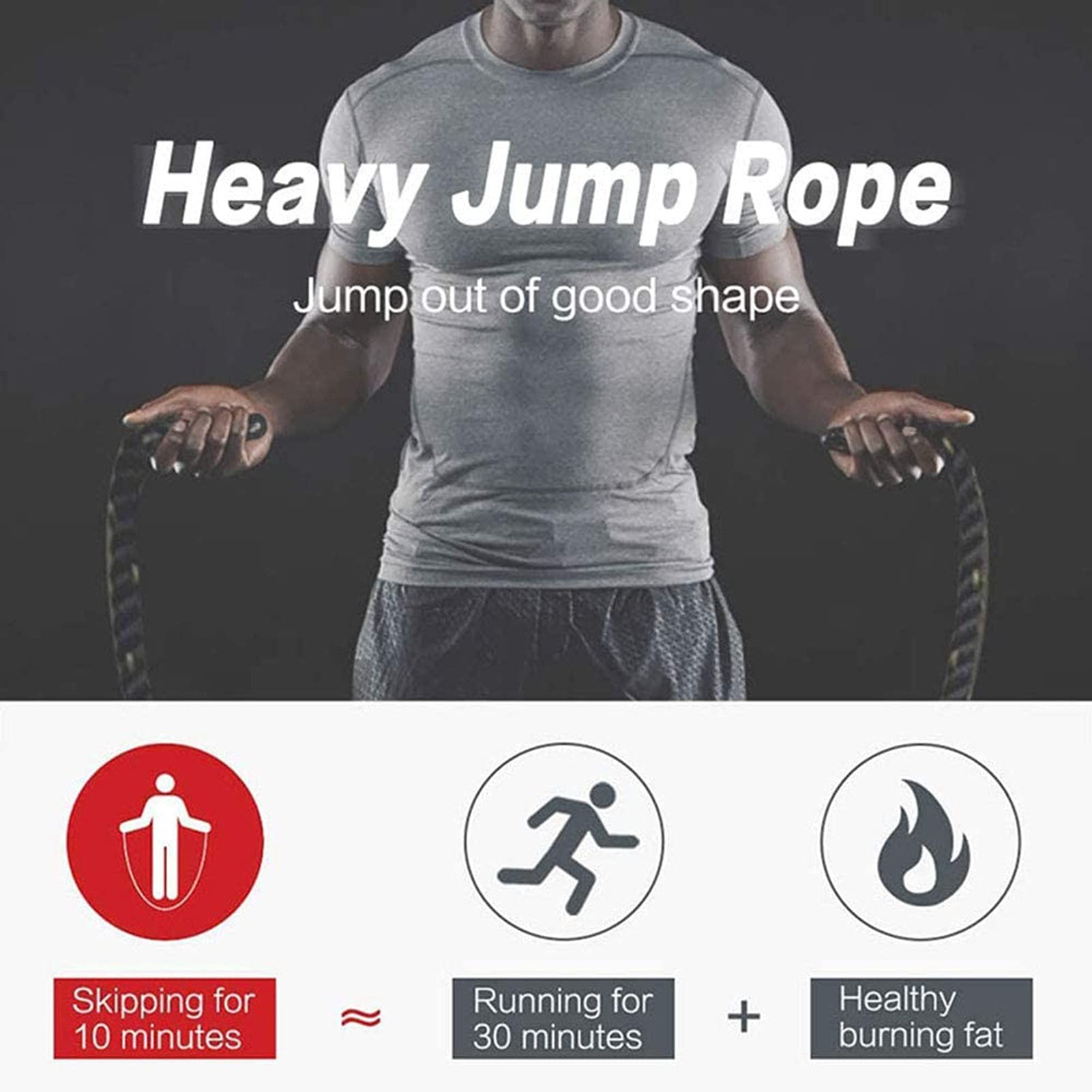 Battle Rope Cuerda Saltar 3 M, Entrenamientos Cuerpo Entero para Adultos Entrenamiento Potencia Cuerdas Batalla, Cuerda Salto Fitness para Mejorar El Desarrollo La Fuerza Muscular (Size : 38mm)