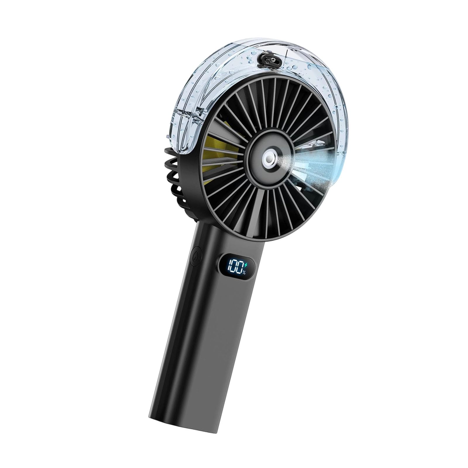Oxxggkao Weather Handheld Fan with Cooling Mist and Rechargeable Battery, Portable Fan for Outdoor and Desk Use Mist Cooling Rechargeable Handheld