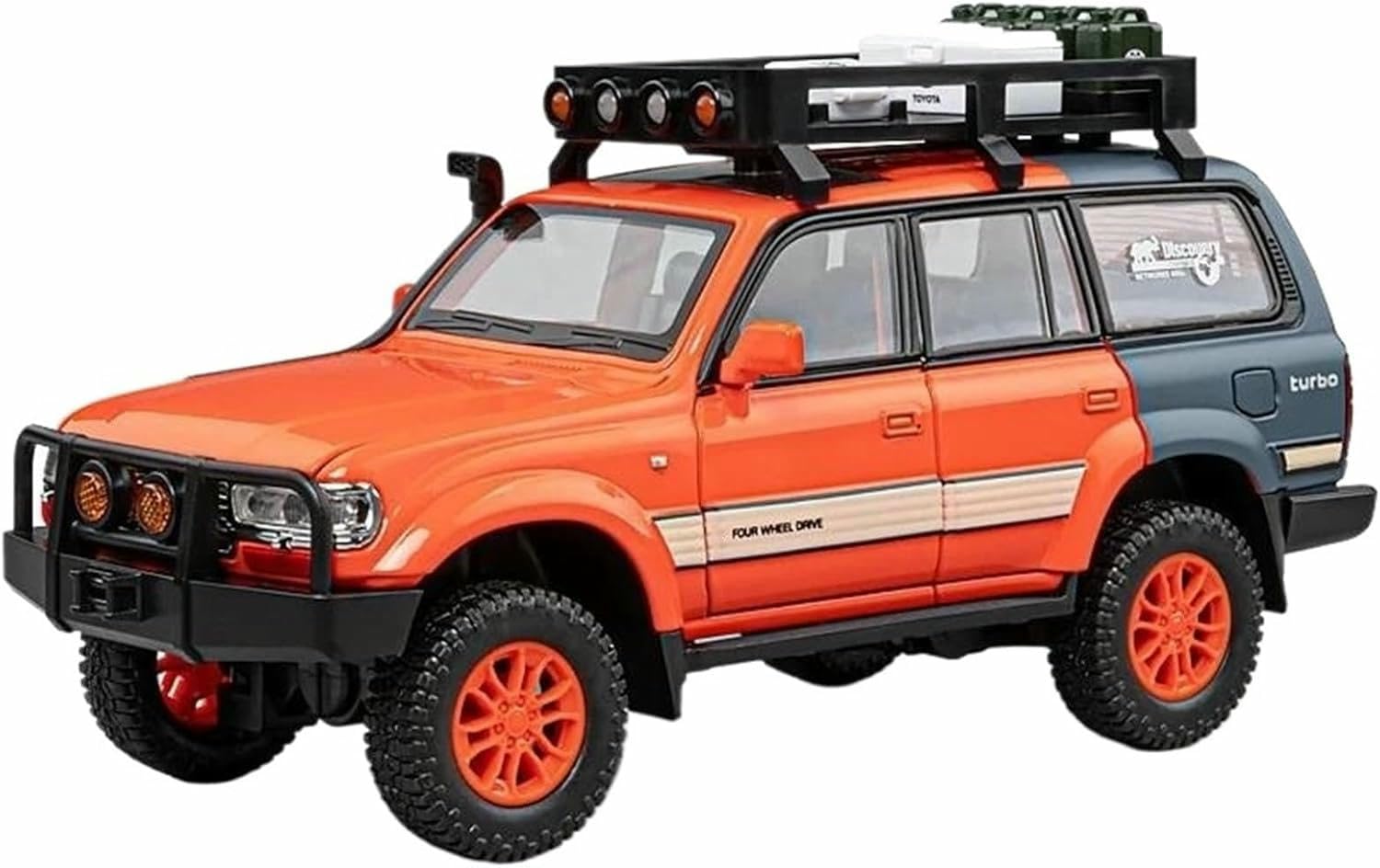 DEAVER Diecast 1:24 For Toyota For Land Cruiser Lc80 Scale Alloy Car Models Fashion Metal Finished Vehicle Model Collection Display(Orange)