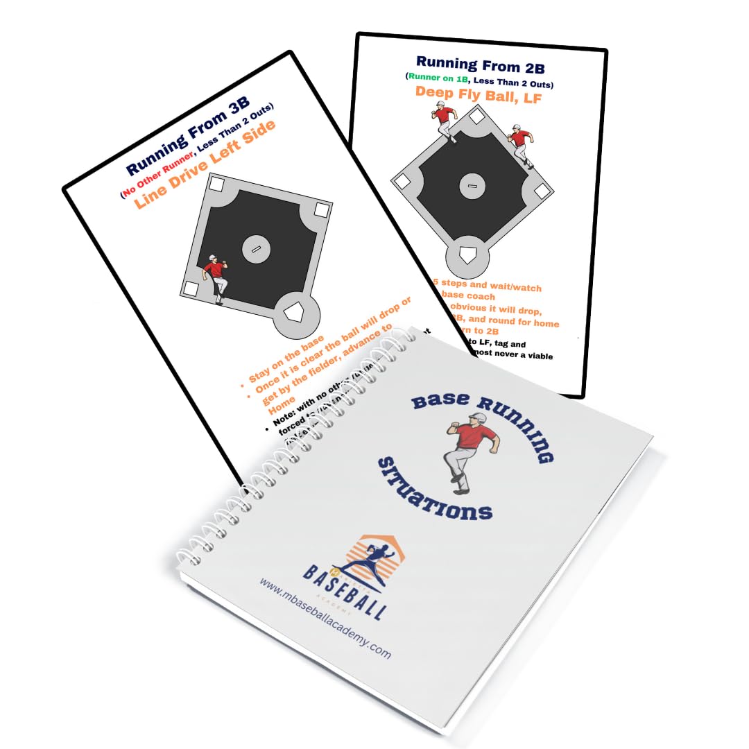 Photo 1 of [DAMAGED SPINE] Youth Baseball Base Running Situations Guide – Smart Base Running Decisions for Little League & Travel Ball Players – Spiral-Bound Playbook & Baseball Gift for Players, Parents & Coaches