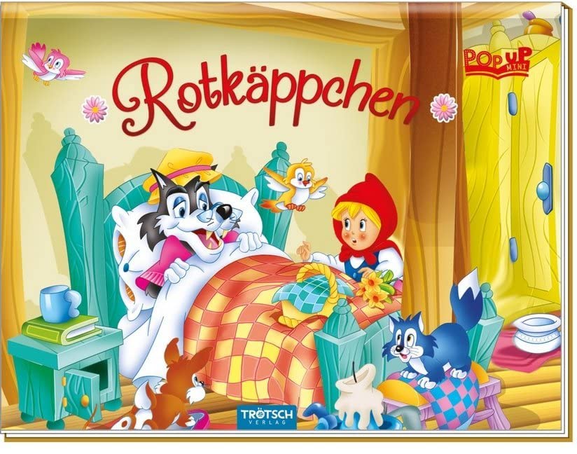 Pop-up-Mini 'Rotkäppchen': Wattierter Einband mit Glitzer: Wattierter Einband mit Glitzercover