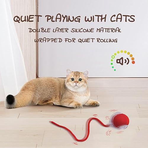 Miniatura 5 de Pelota de juguete interactiva para gatos con ruedas 2025, juguetes eléctricos inteligentes automáticos para perros