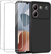 MEMELOKA Cover per ZTE Blade A54 + 2 Pezzi Vetro Temperato, Morbido Silicone [Antiurto] Custodia Leggero [Anti-Graffio] Bumper Case TPU Protettiva Custodia per ZTE Blade A54, Nero