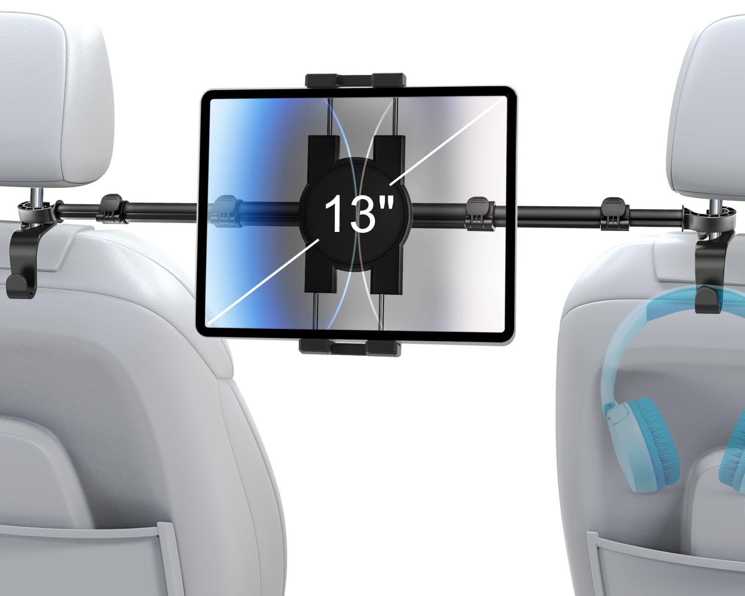 Supporto per poggiatesta auto per iPad – Supporto per poggiatesta sedile posteriore auto, supporto per tablet, viaggi su strada, essenziale per bambini, per tablet iPad Pro da 4,7 a 13 pollici,