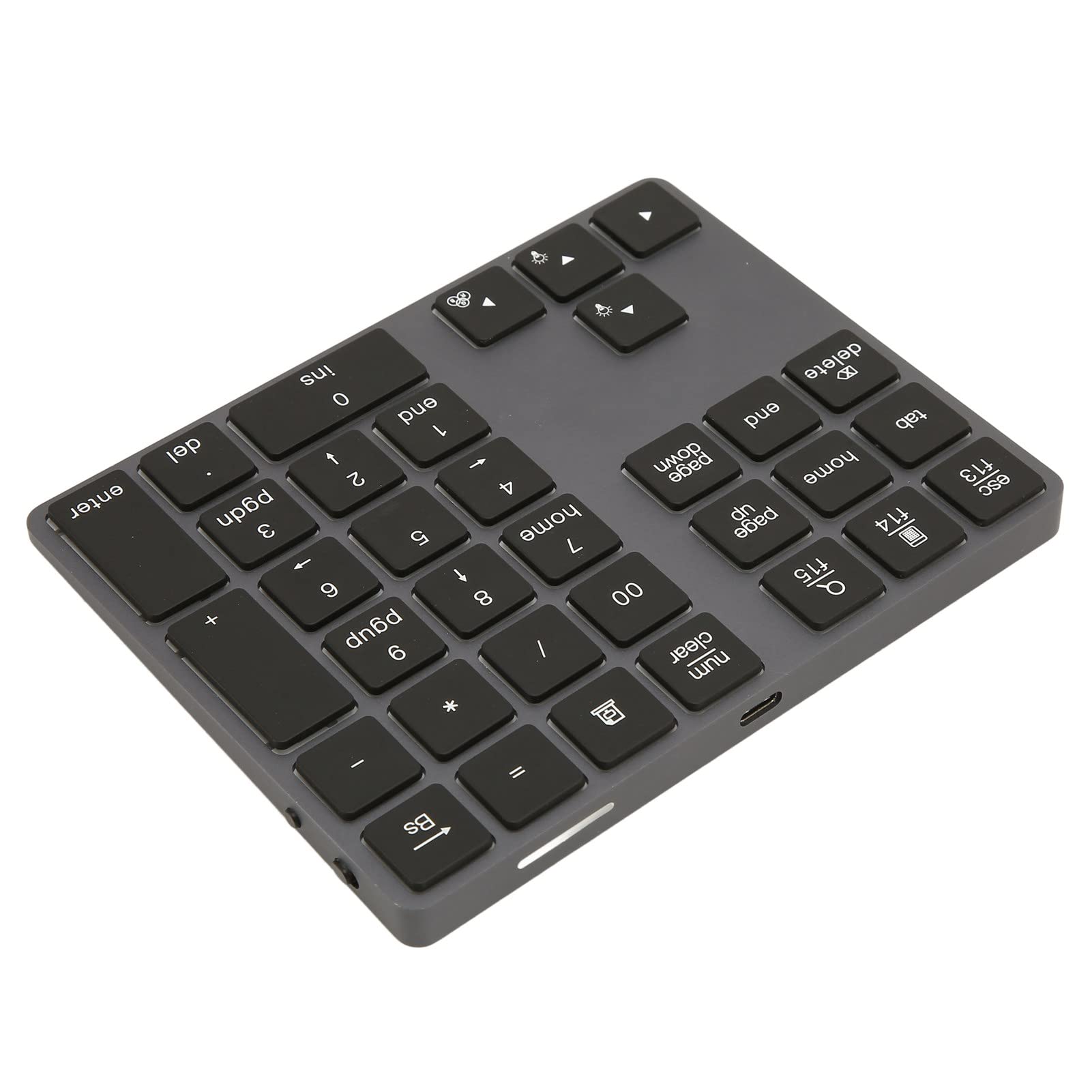 Tastierino Numerico Wireless in Lega di Alluminio Tastierino Retroilluminato a 7 Colori per Operativo, Numerico Compatto a 34 Tasti per Fogli di Calcolo, Mini Facile da Trasportare