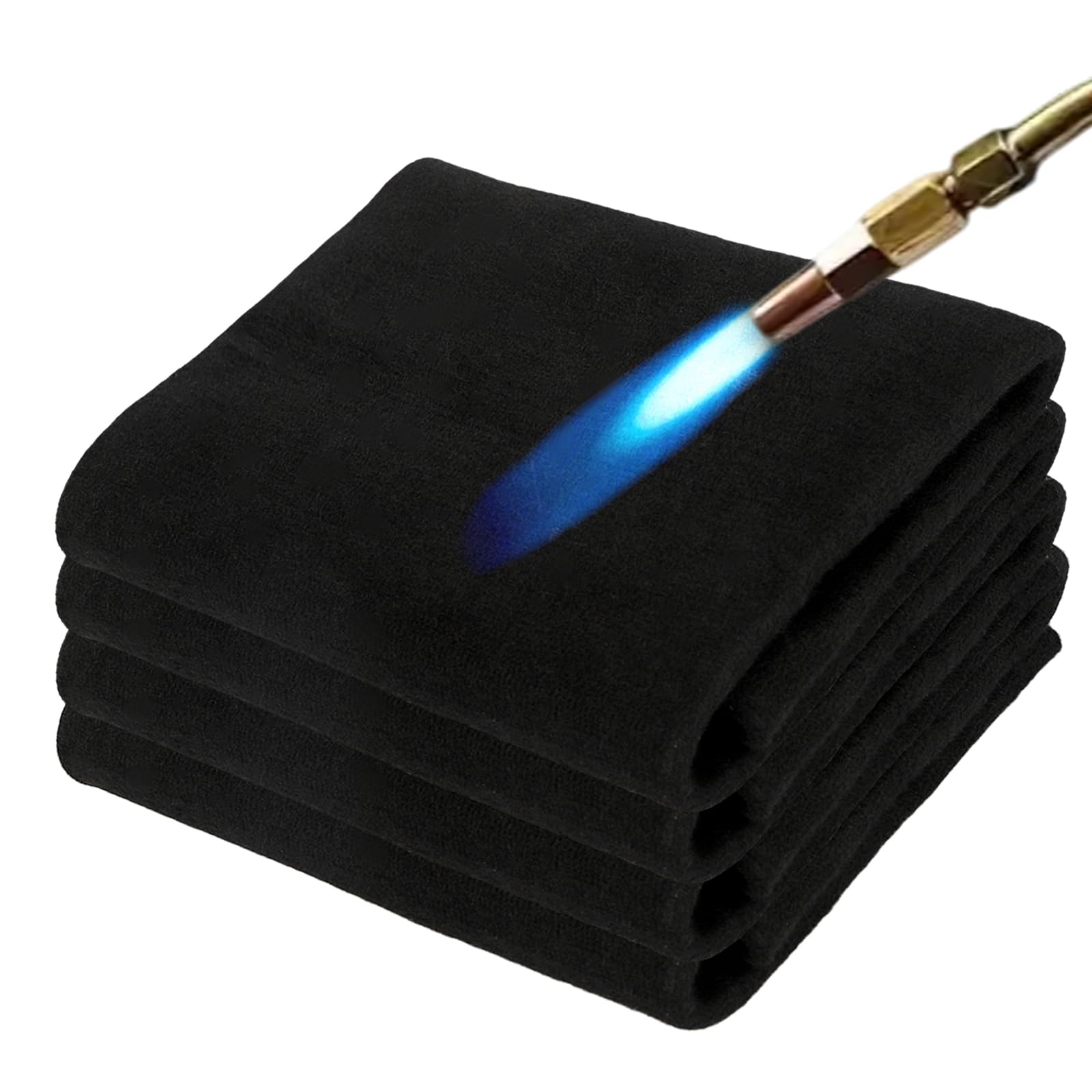 4 Pack 20" X 24" Carbon Felt Welding Blanket Fireproof Carbon Felt Wick Heat Resistant Fabric 1800°F High Temp Insulation Pad, Flame Retardant
