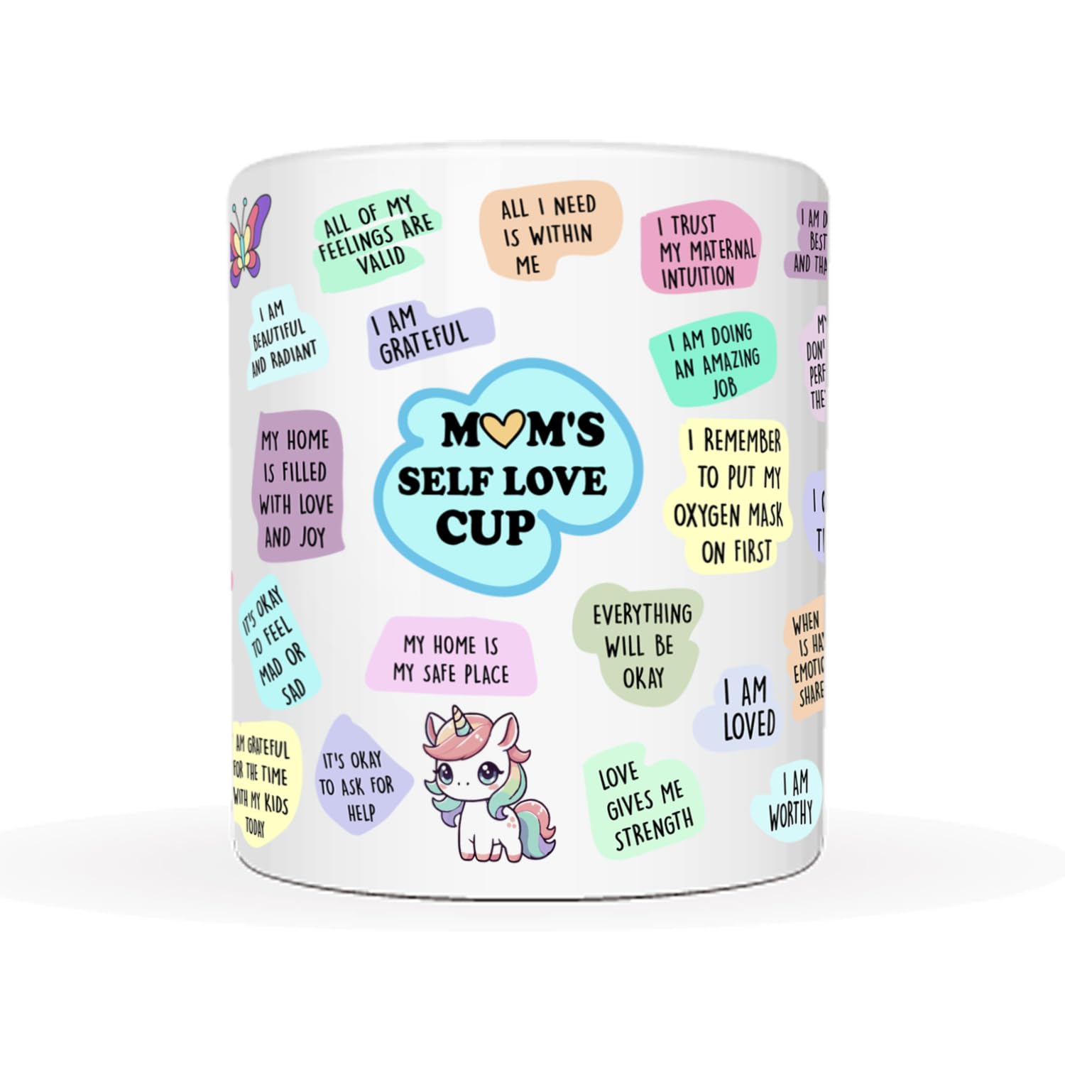 MAUAG Moms Self-Love Inspirational Gifts Ceramic Coffee Mug - 11oz Motivational Quotes for Moms Perfect Ideal for Mothers