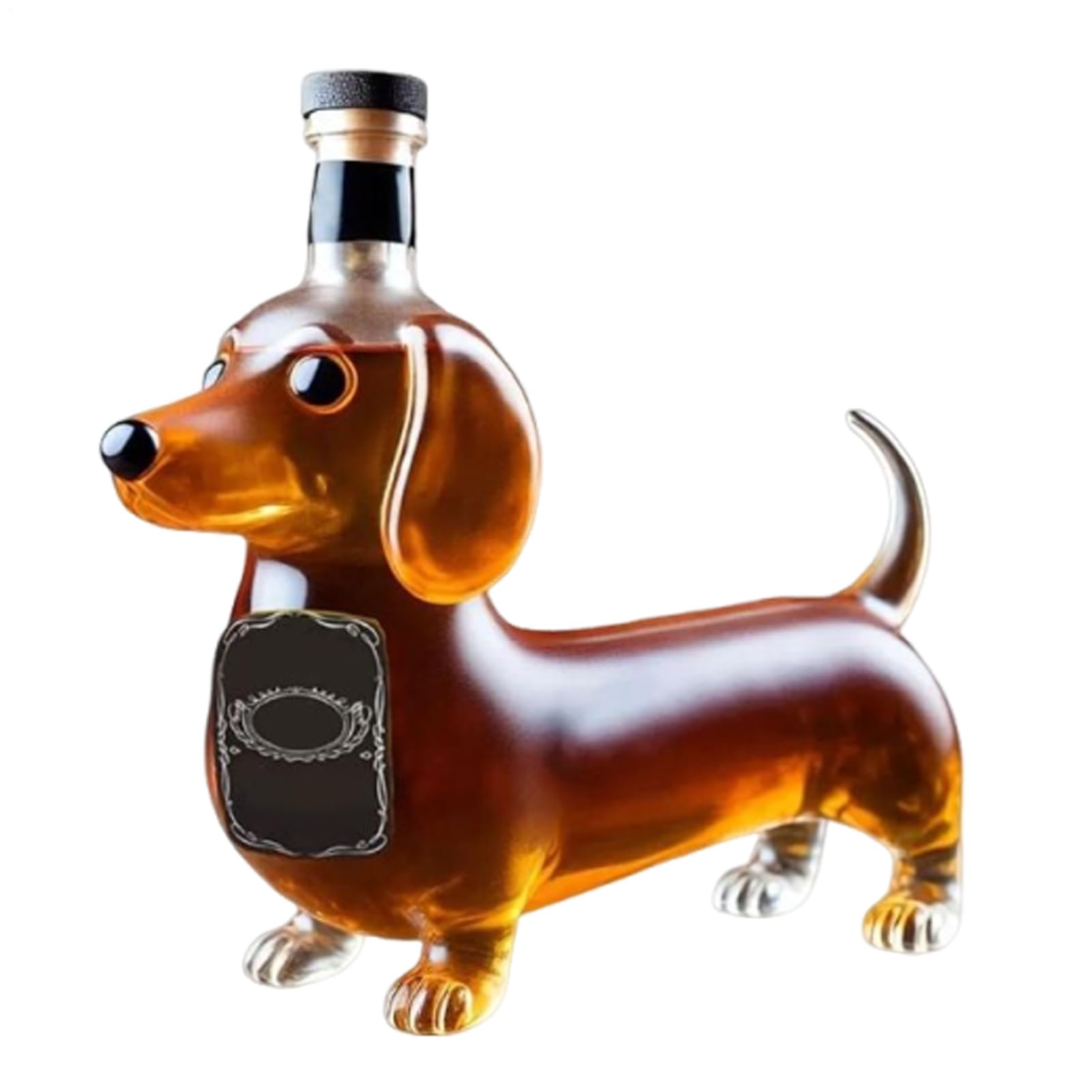 Amazon.co.jp: ダックスフンド犬のウイスキーボトル、3D彫刻ダックス