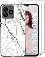 Capa para celular UMIDIGI A15 com protetor de tela, capa de celular UMIDIGI A15C, capa ultrafina de TPU com protetor de tela, capa de mármore absorvente de choque para UMIDIGI A15 /A15C 2023 -