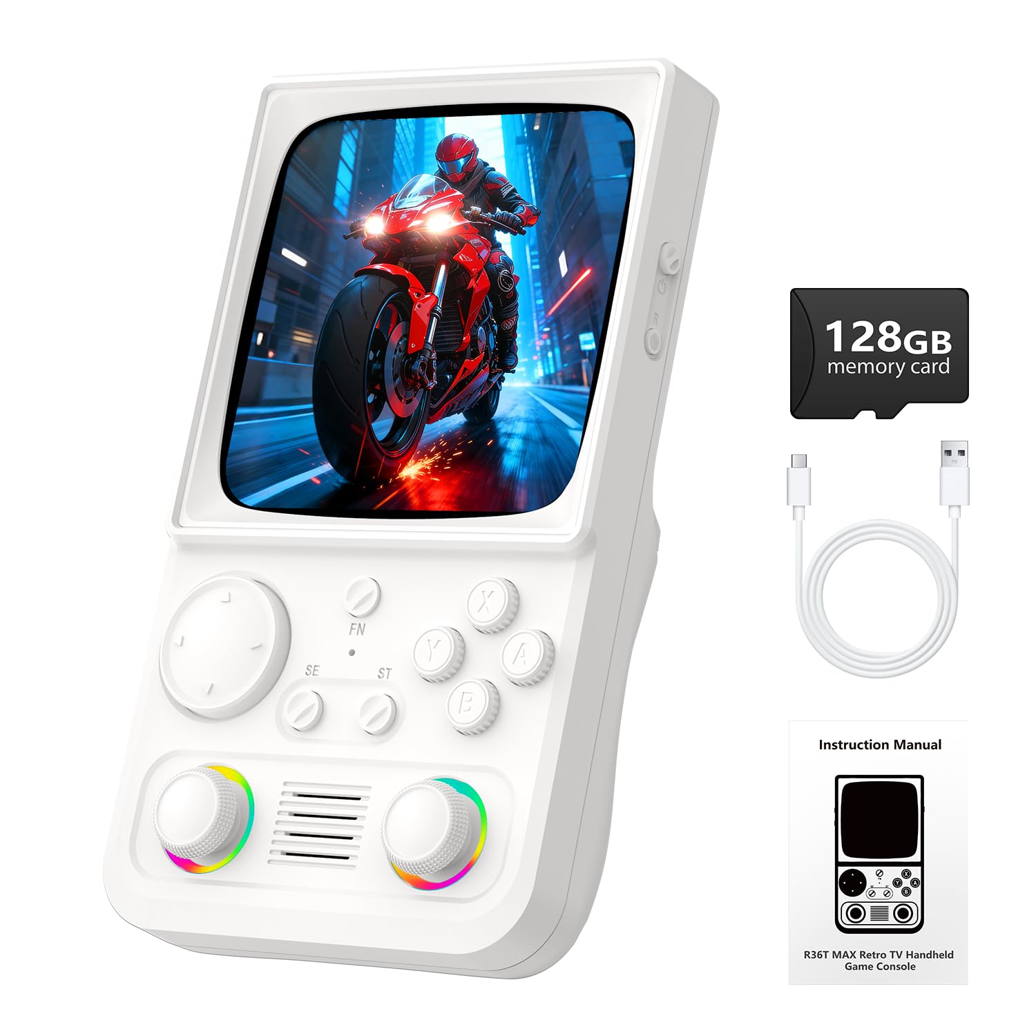 R36TMAX Retro-Handheld-Spielkonsole, Retro-Spielkonsole mit 4,0″ IPS-Bildschirm und über 18.000 klassischen Spielen, unterstützt WLAN-Multiplayer, 4000-mAh-Akku