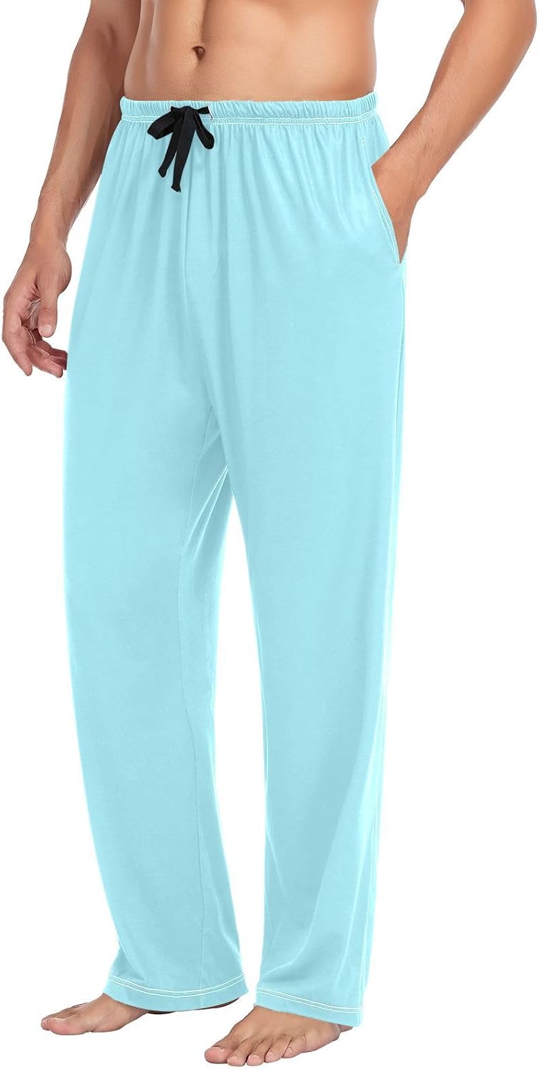 Wathet Men S Pajamas Bottoms Men Pyjama Pants with pockets for Autumn Drawstring Medium