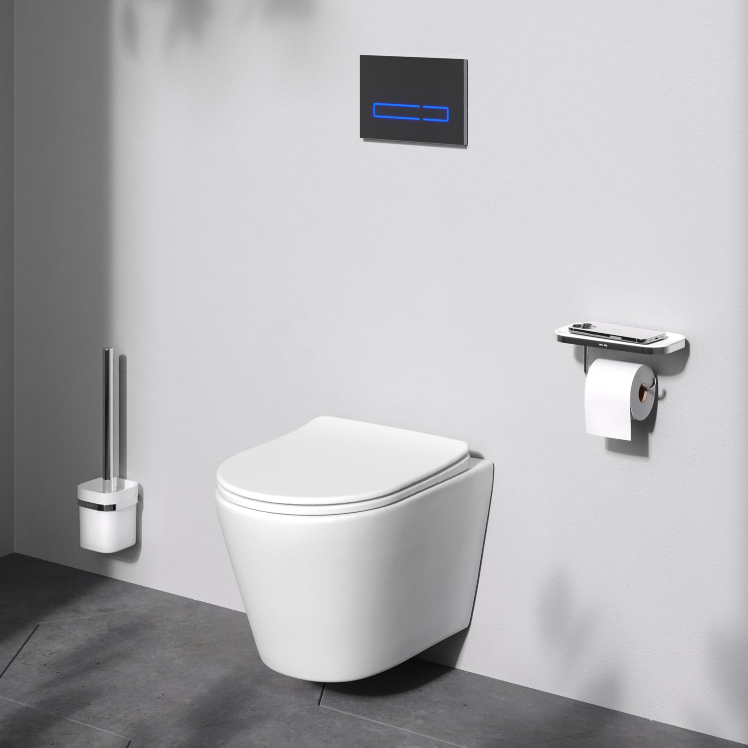 AM.PM IIS90151.XB1701 Kit : WC mural + élément de bâti-support + plaque de déclenchement (IIS90151.XB1701)