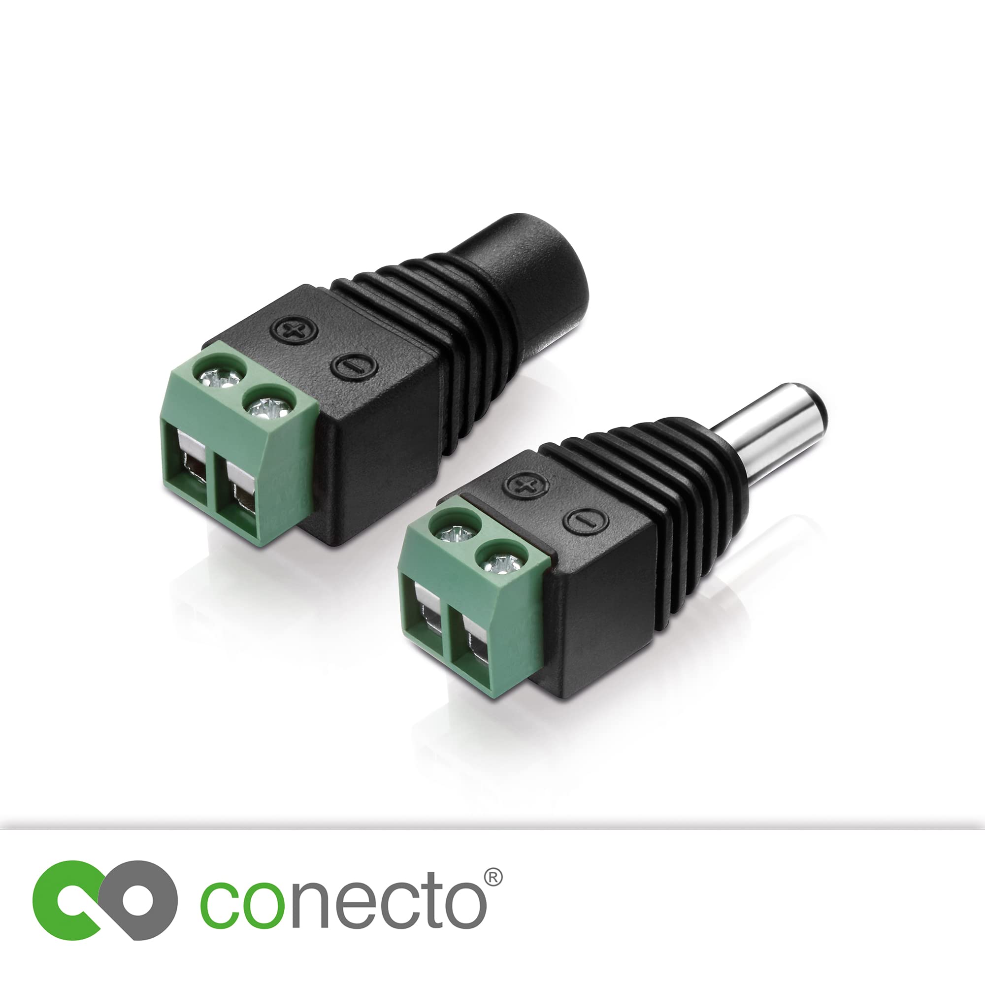 Conecto Adattatore Connettore Cilindrico 5,5 x 2,5 mm a Morsettiera a Due Pin (5x) + Jack Cilindrico 5,5 x 2,5 mm a Morsettiera a Due Pin (5x)