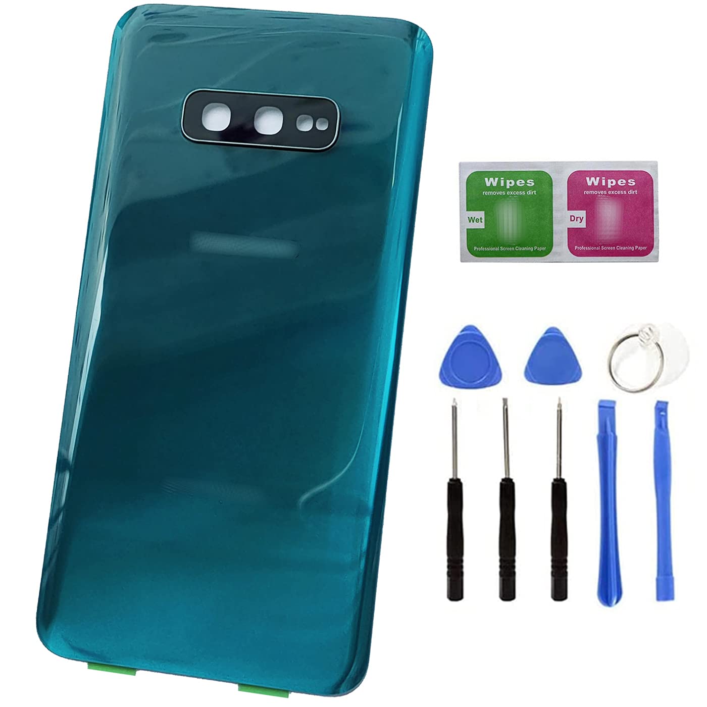 ubrokeifixitGalaxy S10e G970 Rear Back Glass Door Cover Replacement for Samsung Galaxy S10e 5.8" G970U G970W G970F G970U1 G970F/DS G9700,Camera Glass Lens (Green)