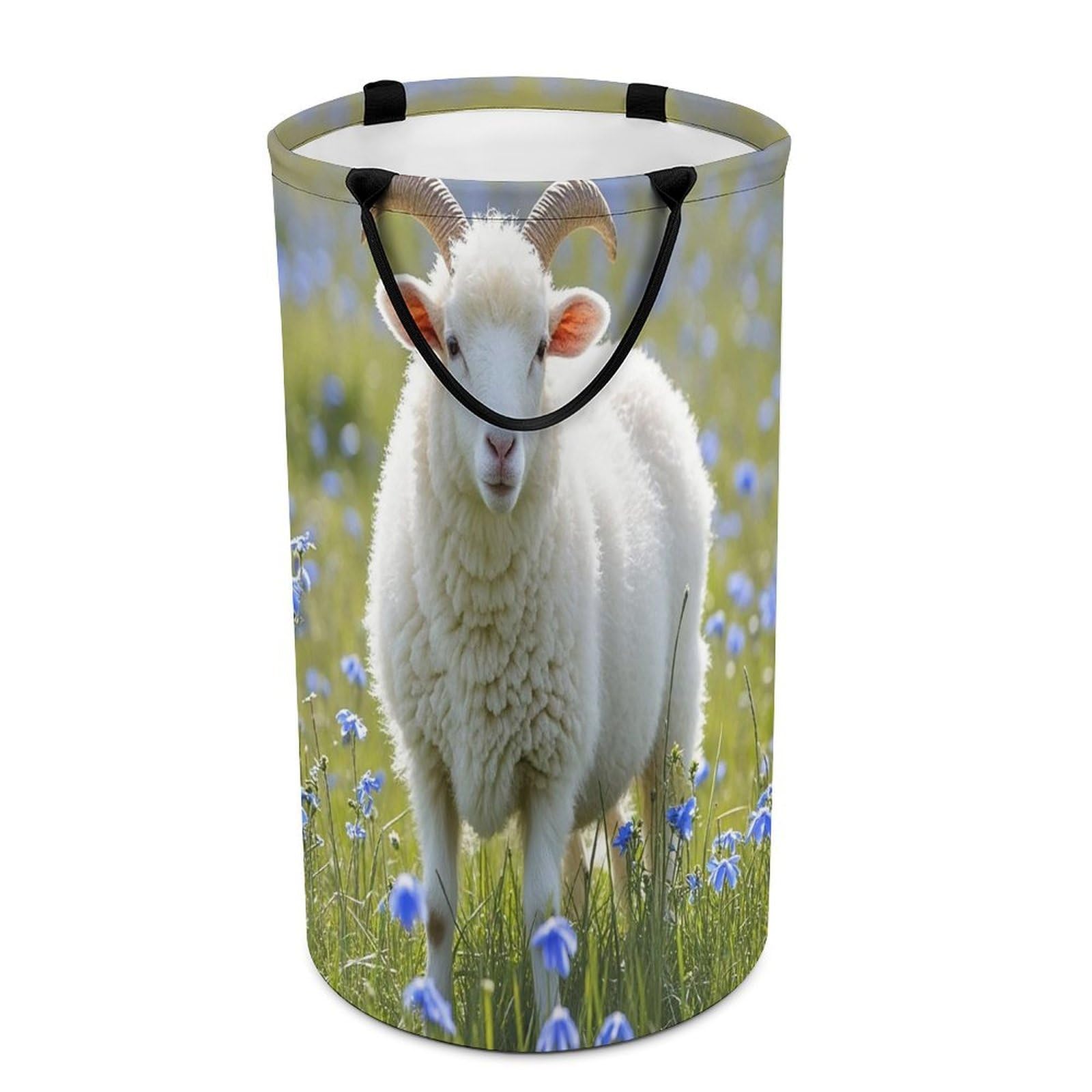 Sheep Laundry Basket Large Foldable Laundry Hamper with Handles Freestanding Collapsible Clothes Basket Waterproof Portable Dirty Clothes Hamper for Bathroom 86L