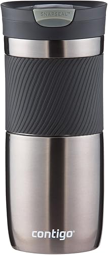 Contigo SnapSeal - Termo-taza superior de viaje acero inoxidable Agarre 16 onza Gris plomizo