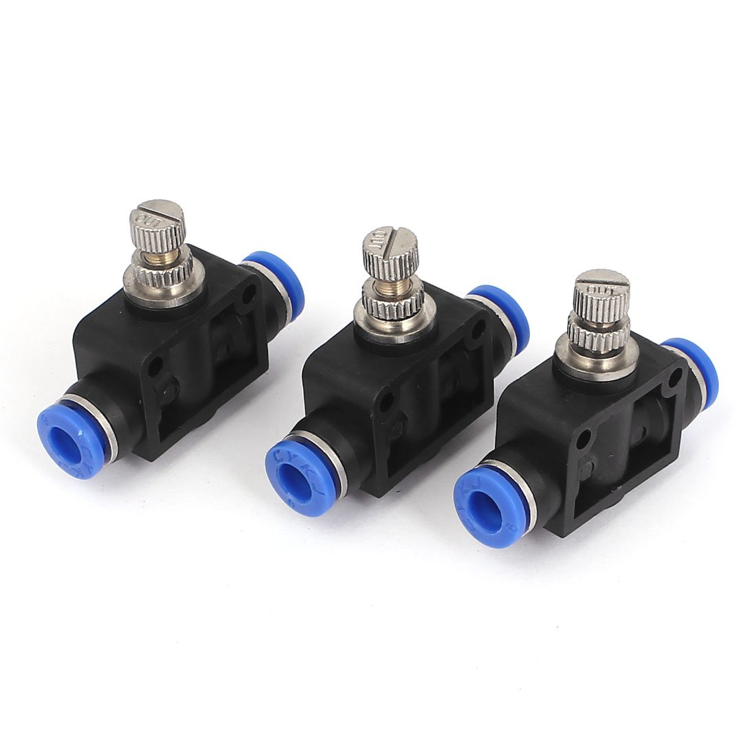 Sourcingmap 6mm Tube Union Flow Speed Controllers Pneumatic Push in Fittings 3pcs, Blue