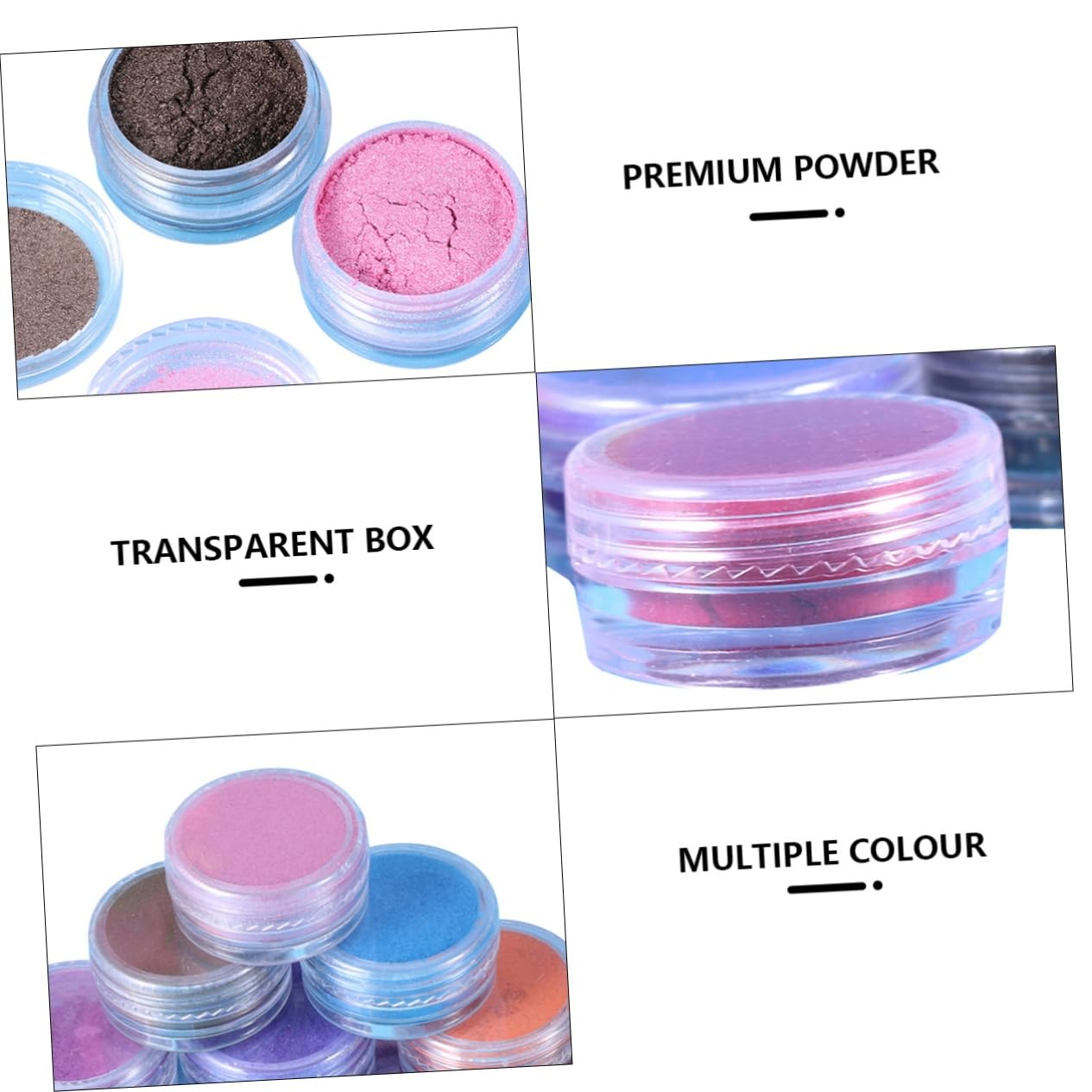 Lurrose 48pezzi Glitter Pigmenti Per Trucco Cosmetica Per Unghie Ombretto Gloss Labbra Artigianato e Decorazioni Casuali