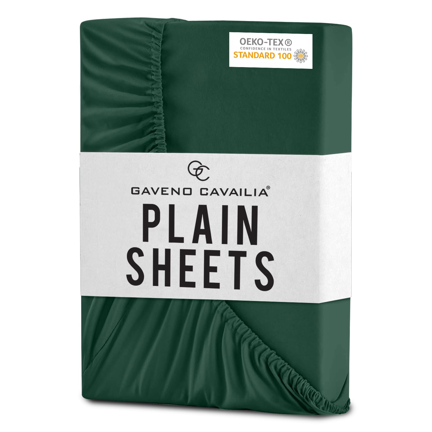 Gc Gaveno Cavailia Dark Green Microfibre Fitted Sheet Deep Pocket, King