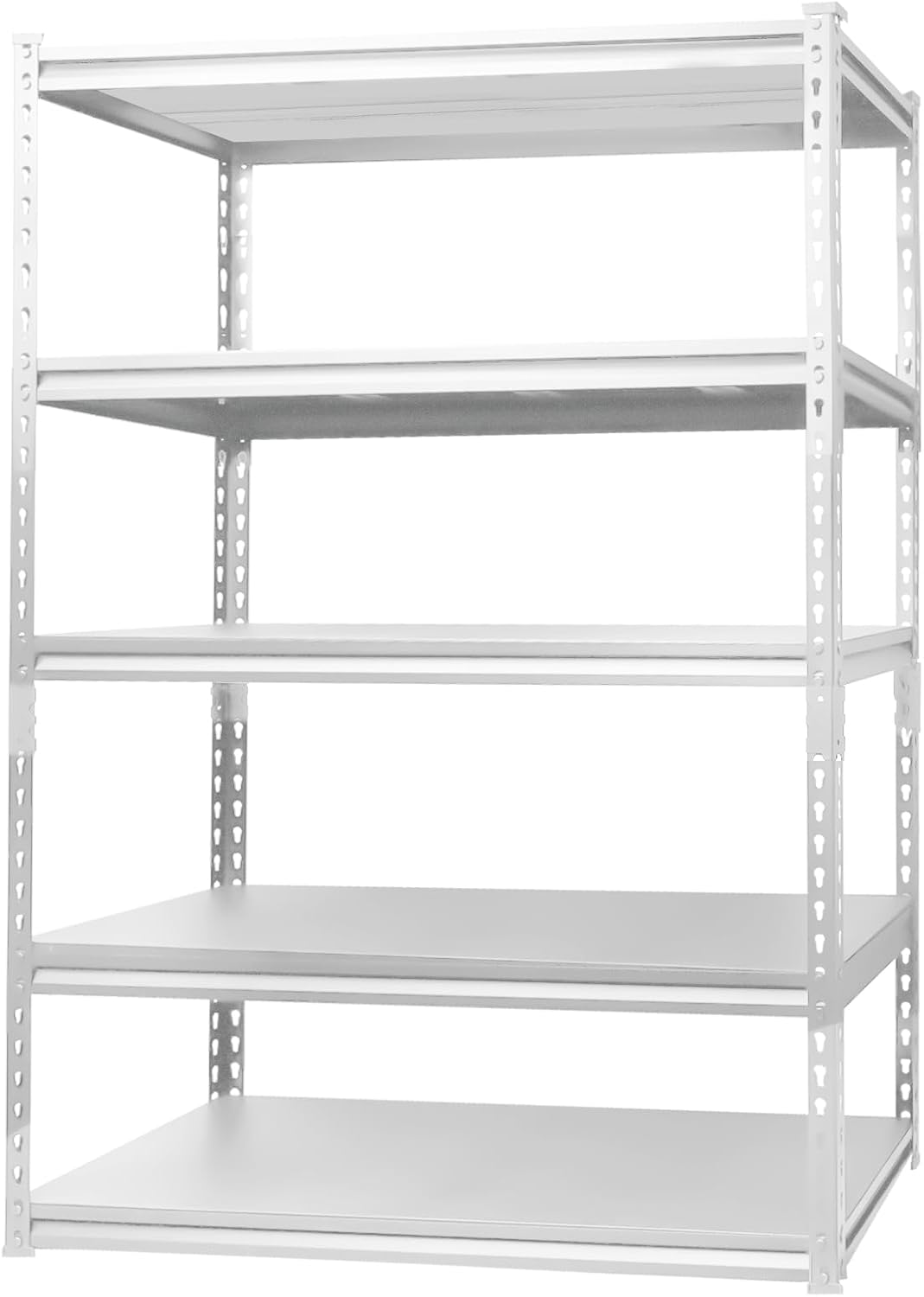 59" Garage Shelving, Garage Storage Shelving, Adjustable 5 Tier Unit Shelving, Heavy Duty Shelving Metal Shelving for Warehouse, Basement, Kitchen Shelf, 39.4" W*15.7" D 59 "H -White