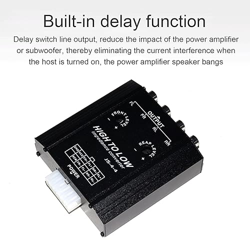 Miniatura 7 de Convertidor de audio, convertidor de impedancia de audio de 12 V y 4 canales, línea alta a baja, frecuencia de altavoz de radio estéreo para