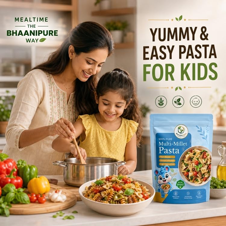 Image of High Protein Multi-Millet Fusilli Pasta | Gluten Free | No Maida | Quick Cooking | Non-Sticky | 250Gms