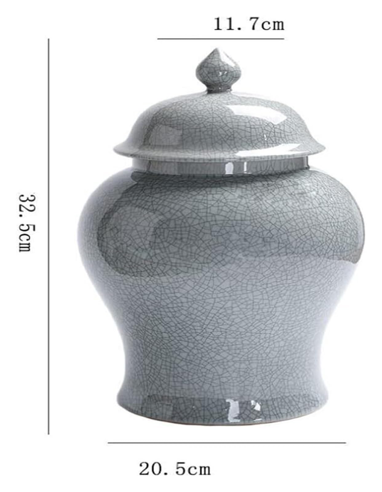 Słoiki z herbatą Jasnoszare porcelanowe ceramiczne słoiki na imbir z pokrywką Starożytny chiński słoik, dekoracyjne słoiki do przechowywania pojemników na herbatę do domu, biura, stołu, salonu A