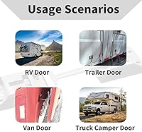 Vista 6 de 2 soportes para puerta de autocaravana, acero inoxidable 304, más grueso, estilo T, pestillo para puerta de entrada, para caravana, remolque