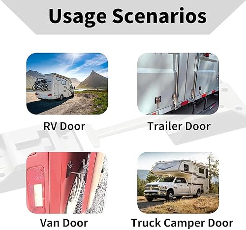 Miniatura 6 de Wuidail 2 soportes para puerta de autocaravana, acero inoxidable 304, más grueso, estilo T, pestillo para puerta de entrada, para caravana, remolque