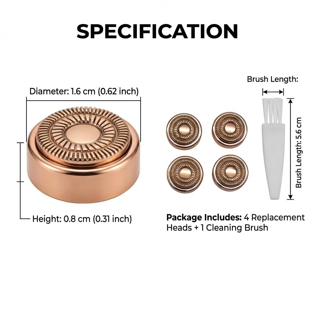 4PCS Flawless Replacement Heads Gen 2 Replacement Heads for Flawless Facial Hair Remover, Compatible with Finishing Touch Flawless Device, Replacement Blades for Flawless Hair Removal
