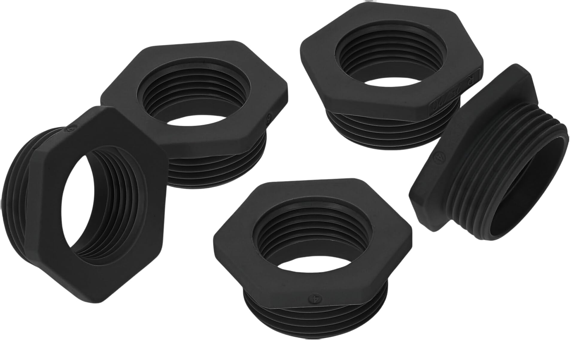 Kalitec G6252010 Reduction M25/M20 Plastic Black I Reducer Cable Gland Hexagonal I M20 Female Thread I M25 Male Thread I IP68 Pack of 5