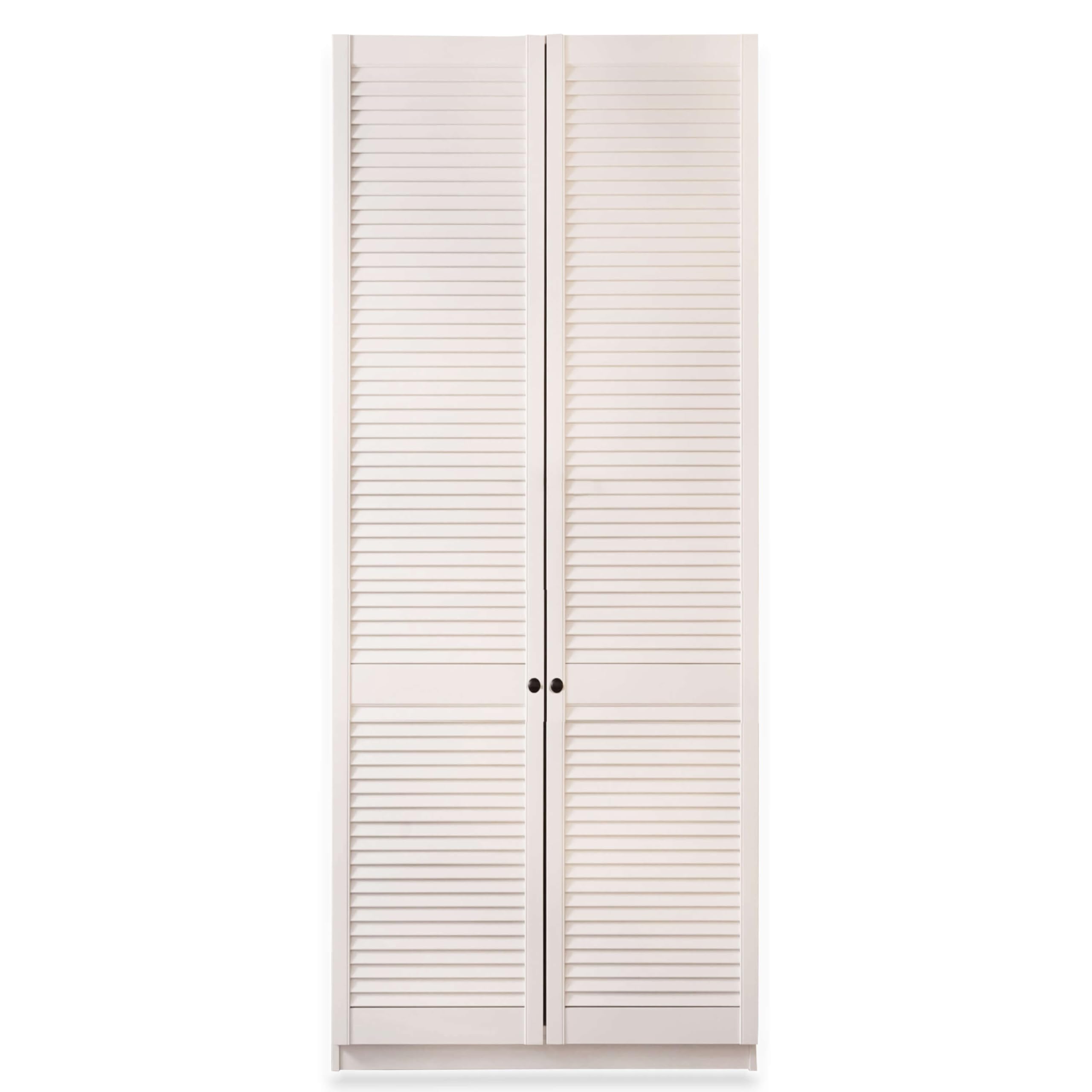 Lamellentür passend zu IKEA PAX Kleiderschrank 236 cm | in Weiß Premium Lackiert | Schranktür 229 x 49,4 cm mit offener Lamellen-Optik | Hochwertiges Massivholz
