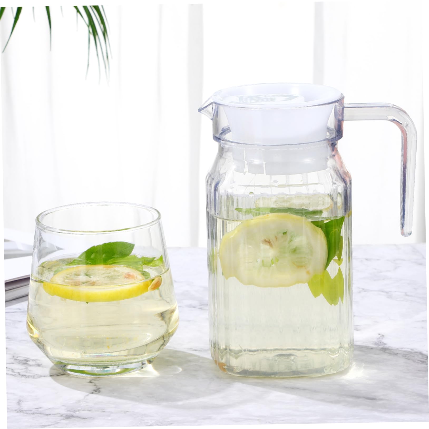 2Pcs Large Capacity Water Pitchers with Lid Kettle for Tea Juice Cold Hot Drinks for Home Parties Outdoor Picnics and Bbqs