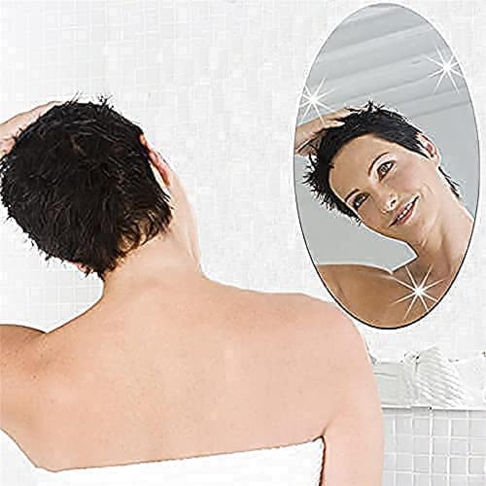 CARTENZA Flexible Self-Adhesive Mirror Sheets – Non-Glass Oval Plastic Mirror Tiles for DIY Home Décor, Wall Decoration & Crafts | 30 x 20 cm 2