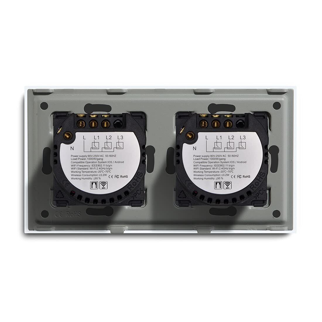 Interruptor Persianas WiFi WiFi Cortina 157 mm Interruptor de Cortina de luz Blanca Negro Golden Crystal Class Clase Switch Trabajo Interruptor De Cortina (Color : Black 6 Pieces)