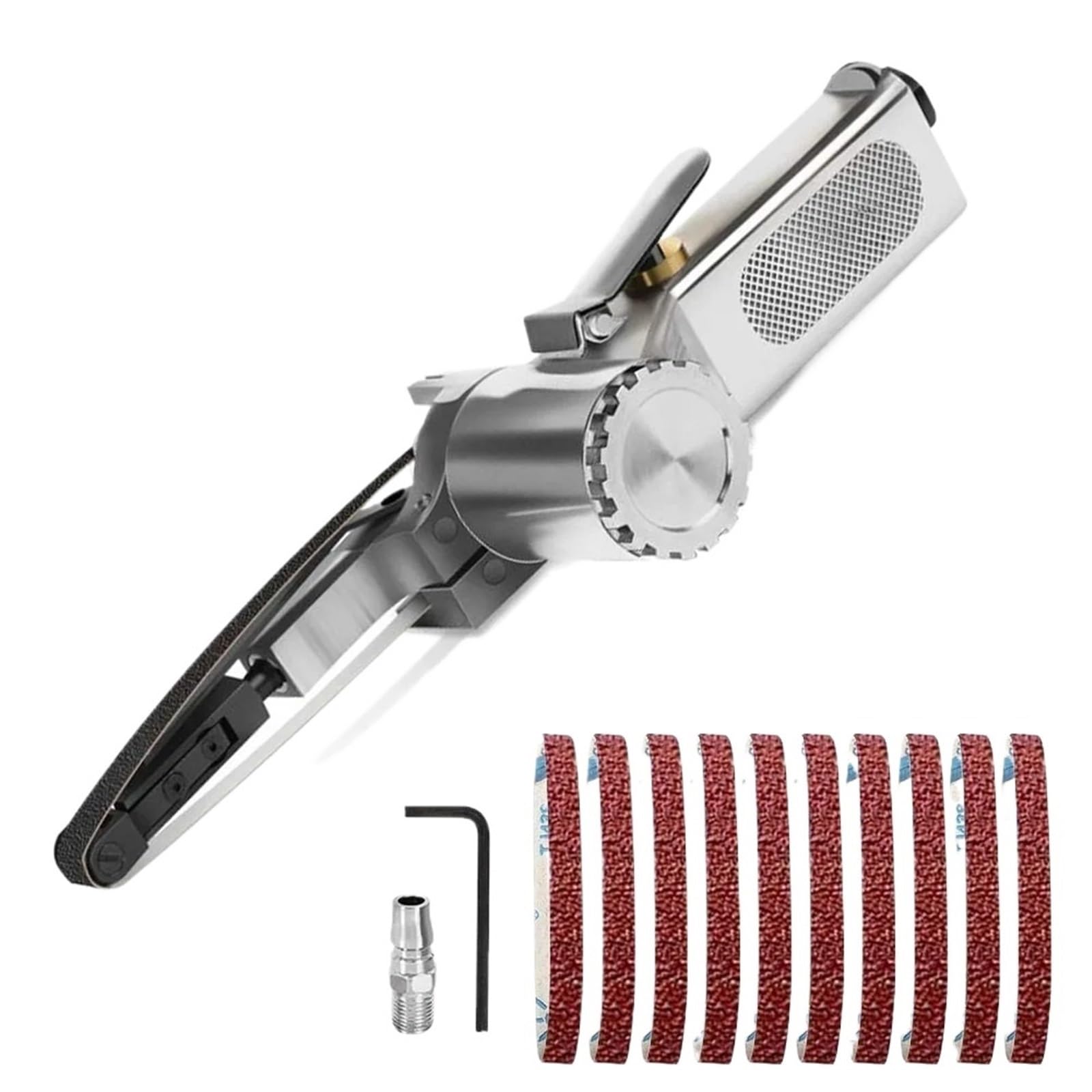 10 * 330mm Air Belt Sander Sanding Machine Grinding Machine Belt Grinder For Air Compressor Sanding Pneumatic Tool 16000rpm