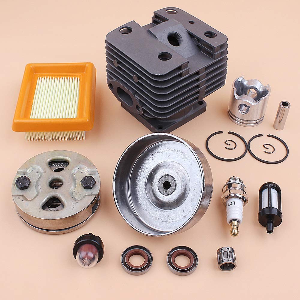 Kit de reconstrucción de Sello de Aceite de Tambor de Embrague de Filtro de Aire de pistón de Cilindro de 35MM para Motor de Motor de cortadora de desbrozadora STIHL FS120 FS200 FS250