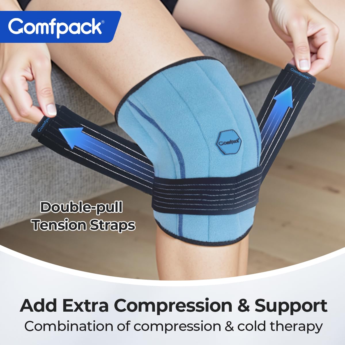 Knee Ice Pack Wrap, 2 Hours Long Lasting Coldness Ice & Compression Therapy Flexible Ice Pack for Knee Replacement Surgery, Arthritis Pain, ACL, Swlling, Sports Injuries(23" ×... 8 Knee Ice Pack Wrap, 2 Hours Long Lasting Coldness Ice & Compression Therapy Flexible Ice Pack for Knee Replacement Surgery, Arthritis Pain, ACL, Swlling, Sports Injuries(23" ×... - Image 6