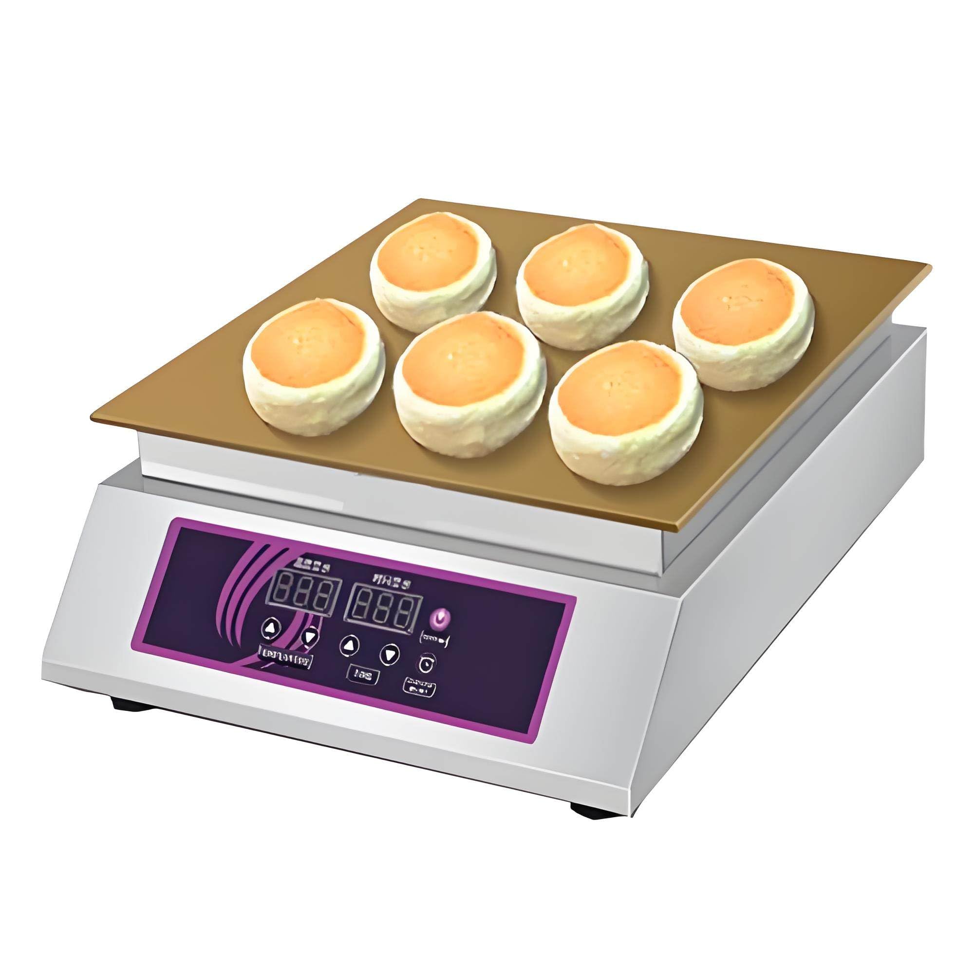 GSHSHOU Commercial Souffle Making Machine Electric Dorayaki Maker,60-240℃ Temp Control Electric Muffin Maker Stainless Steel for Home Kitchen Restaurant Bakery Leisure Snack Bar Singlehead