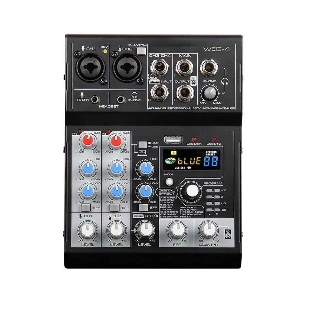 Buy LNYXQX Mini Audio Mixer 4 Channel Phantom Power USB Sound Card Live