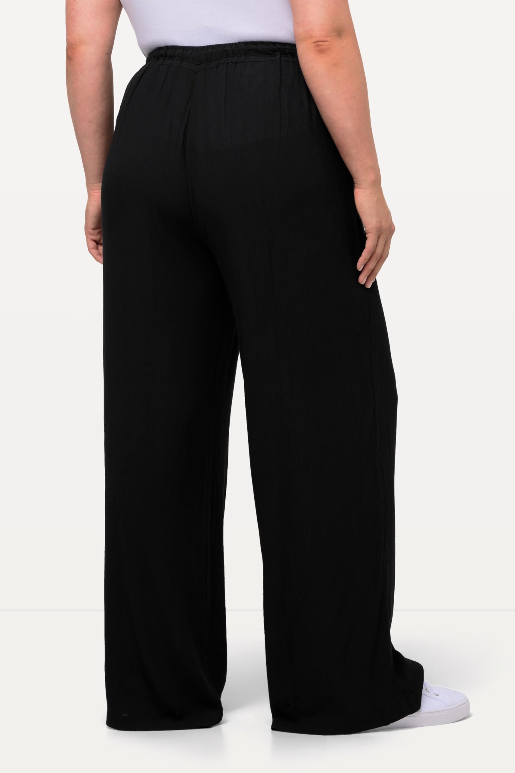 Ulla Popken Womenswear Plus Size Curvy Wide Leg Crepe Pants 709944
