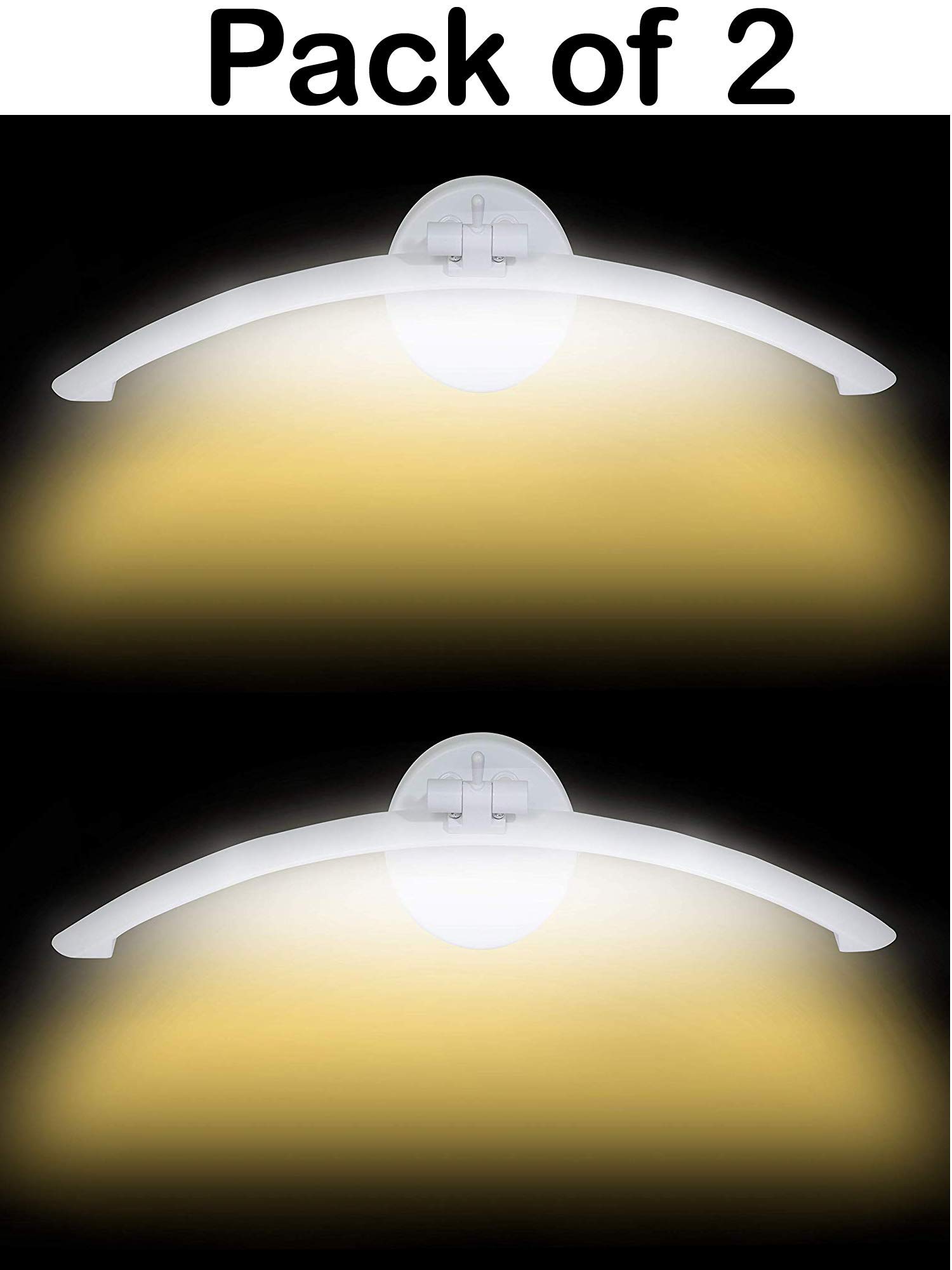 GreyWings 6 Watts Curved Bar Picture Light, Wall Light, Warm White, Aluminium, Pack of 2