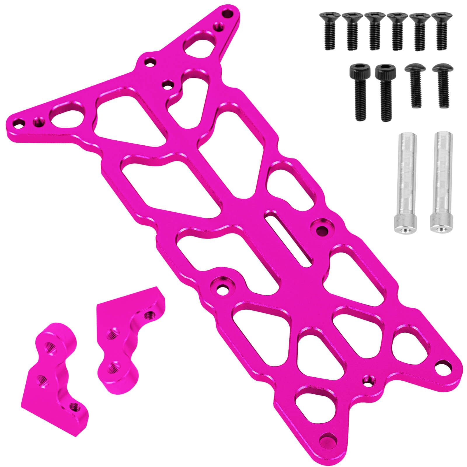 BRCatWPark Alloy Aluminium Upper Chassis Upgrades Part for 1/10 Rustler 2WD VXL Bandit 2WD VXL,RC Conversion Chassis Kit Hops Up,Replace Part#3729,