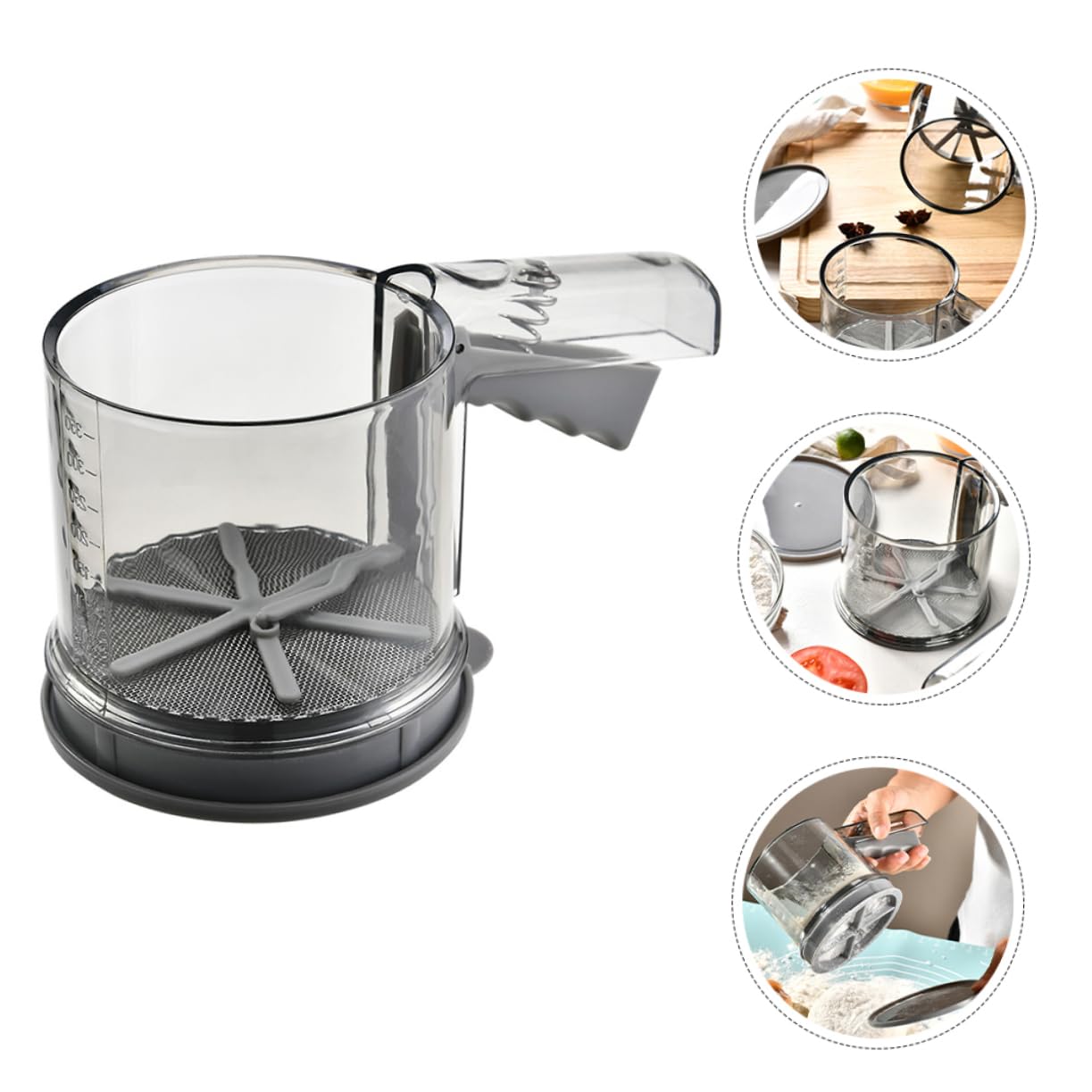 MOLUCKFU Double Flour Sifter Handheld Fine Mesh Baking Tool for Sugar Cocoa and Almond Powder Practical Kitchen Gadget for Effortless Sifting and Cleaning