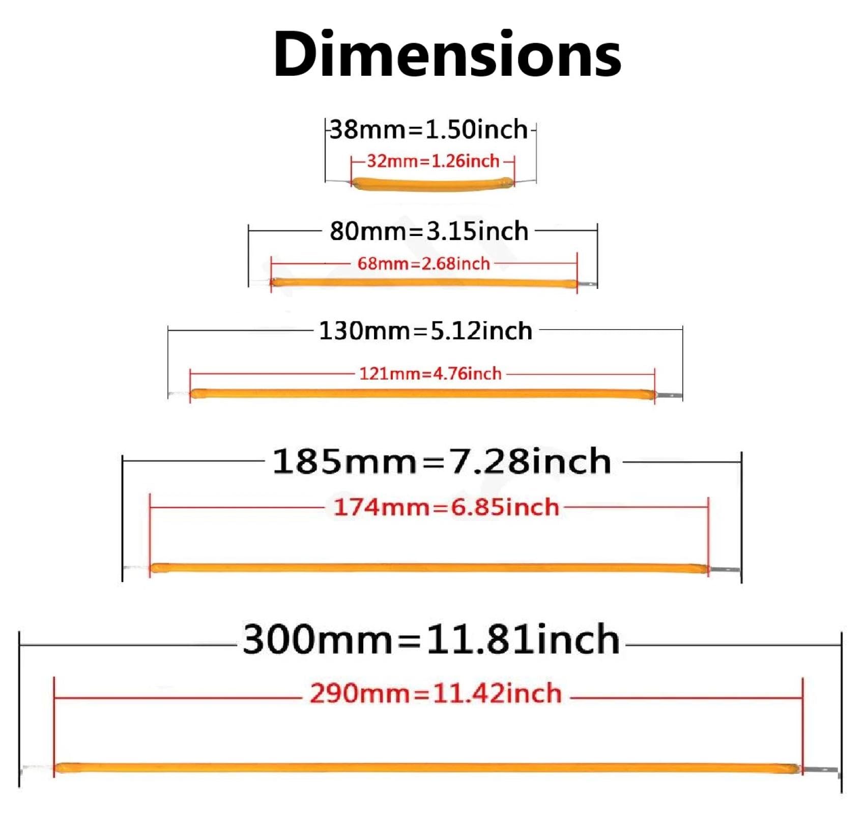 10Pcs 3V Blanc LED COB Filament Flexible 80mm 60mm 300mm 130mm Lampe Pièces LED Diode Bande D’éclairage Décoration 450mm Rouge