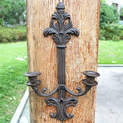 Candelabro de Pared de Hierro Fundido para Colgar en la Pared, candelabro de Pilar de candelita, decoración de iluminación para Sala de Estar/Comedor/Bar,E