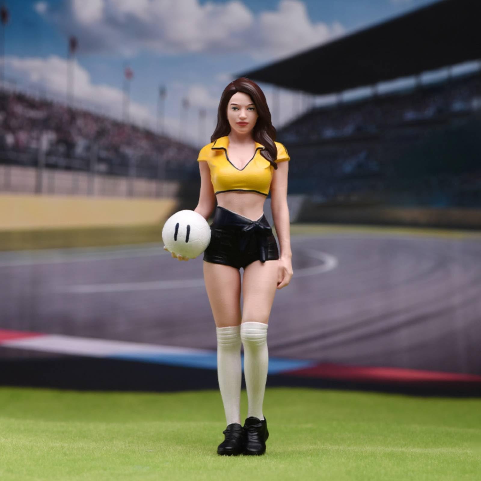 Figurine Footballeuse Sportif Figurine en Résine Soigné Miniature Collection pour Collectionneurs, 1/24 | Peint à la Main, Statuette Collection, pour Maquette