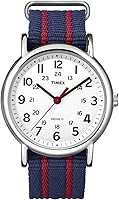 Vista 14 de Timex Weekender 38mm Unisex Analog Watch INDIGLO Backlight Adjustable Durable Nylon Fabric Slip Through Strap 24 Hour Time