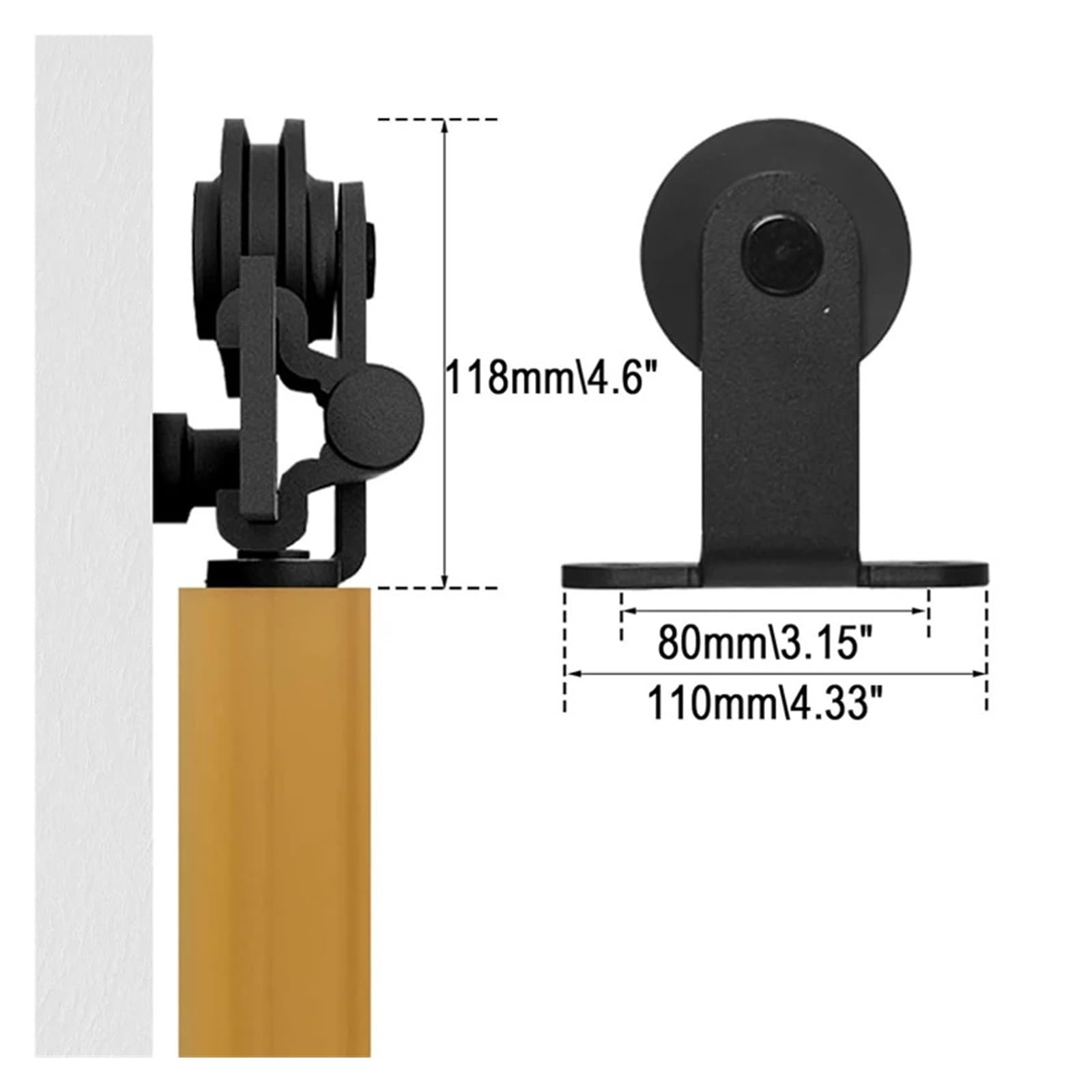 Kit de rieles for puertas corredizas madera granero 4 a 10 pies, herrajes for armarios, sistema for dobles(6.6FT 122cm Rail Kit)